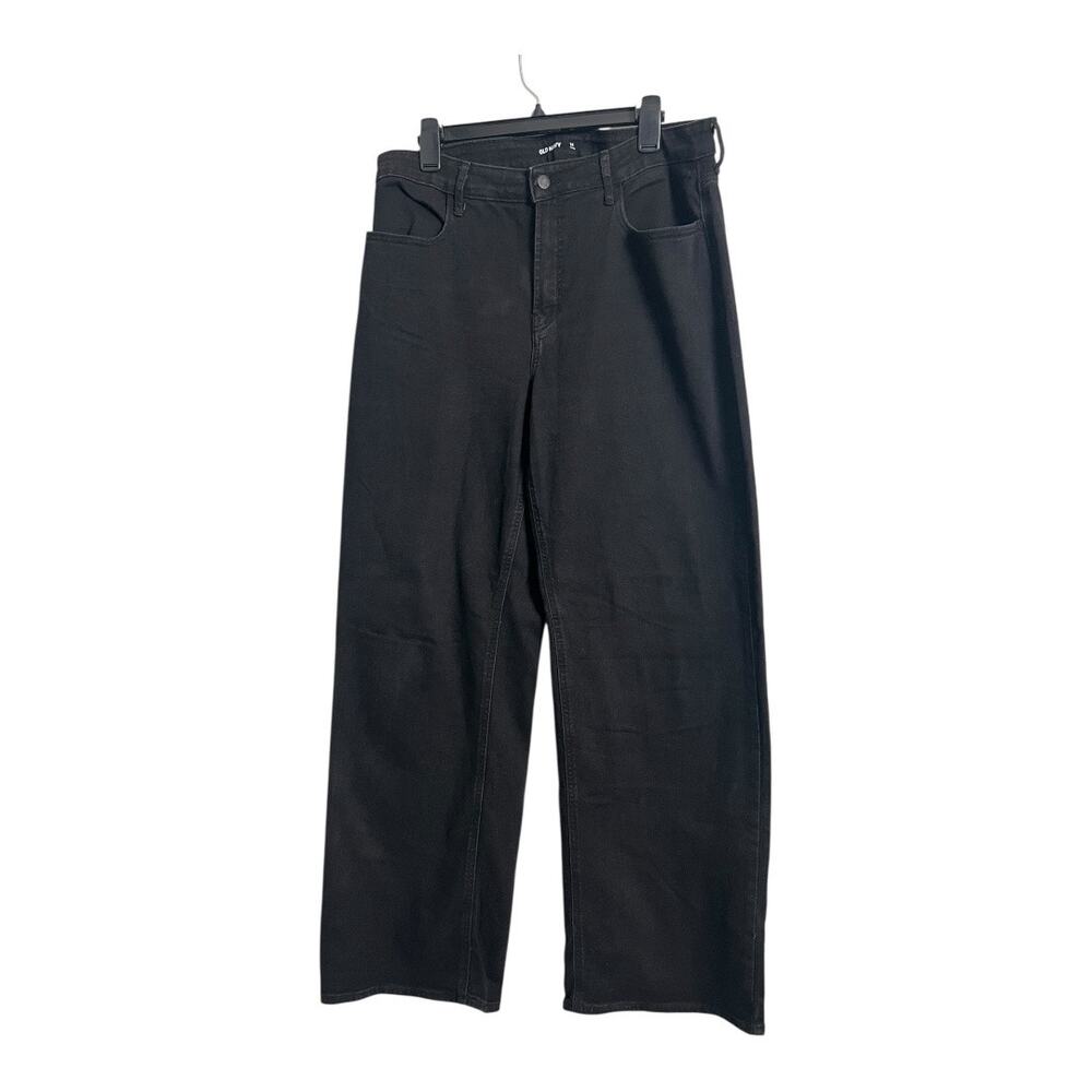 Old Navy Wow High Rise Wide Leg Black  Jeans 14 Tall Basic Casual Denim Pants